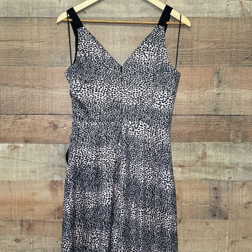 Anthropologie Harlyn Wide Leg Pink & Black Animal Print Jumpsuit *No Size Tag* - Picture 3 of 8